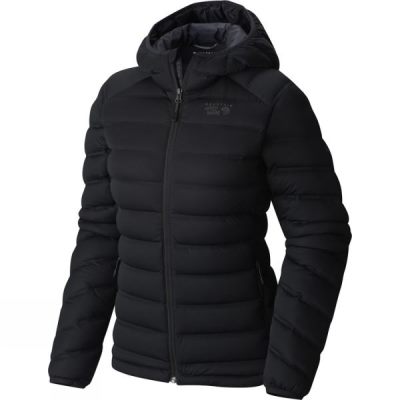 Mountain Hardwear Stretch Down Kapucnis - Női Dzseki - Fekete (Magyarország DUH605924)